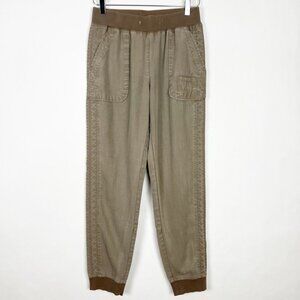 Sundance Jogger Pant Women's Size XS Mocha Embroidered Lightweight Loungewear